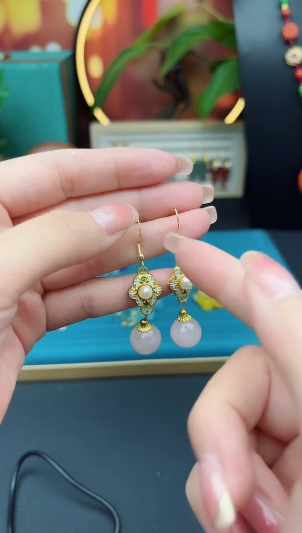 水晶耳饰银S925镶嵌214000