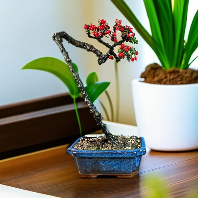 白花珍珠大果栒子盆景树地石榴栒子四季常绿室内室外老桩精品盆景