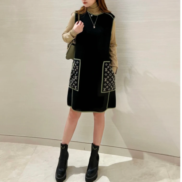 未使用 LouisVuitton/路易威登 汤/P235704606/经典logo背心裙 S