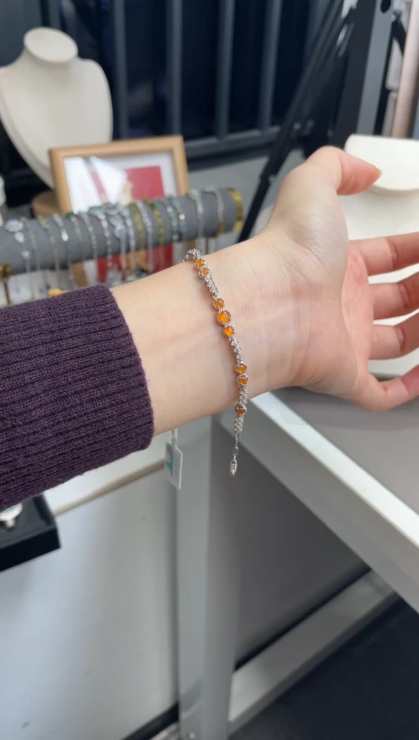 银S925镶嵌手链翡翠1