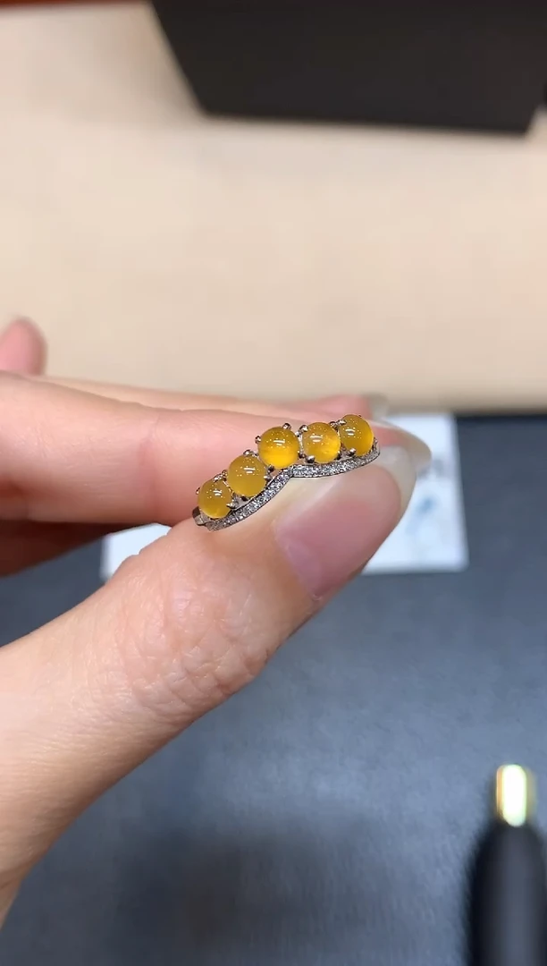 18K金镶嵌戒指翡翠【24小时鉴赏期】蛋面【无服务费