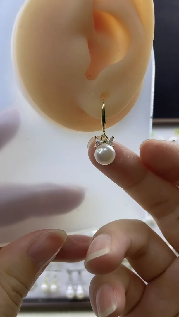 合金耳饰淡水珍珠08
