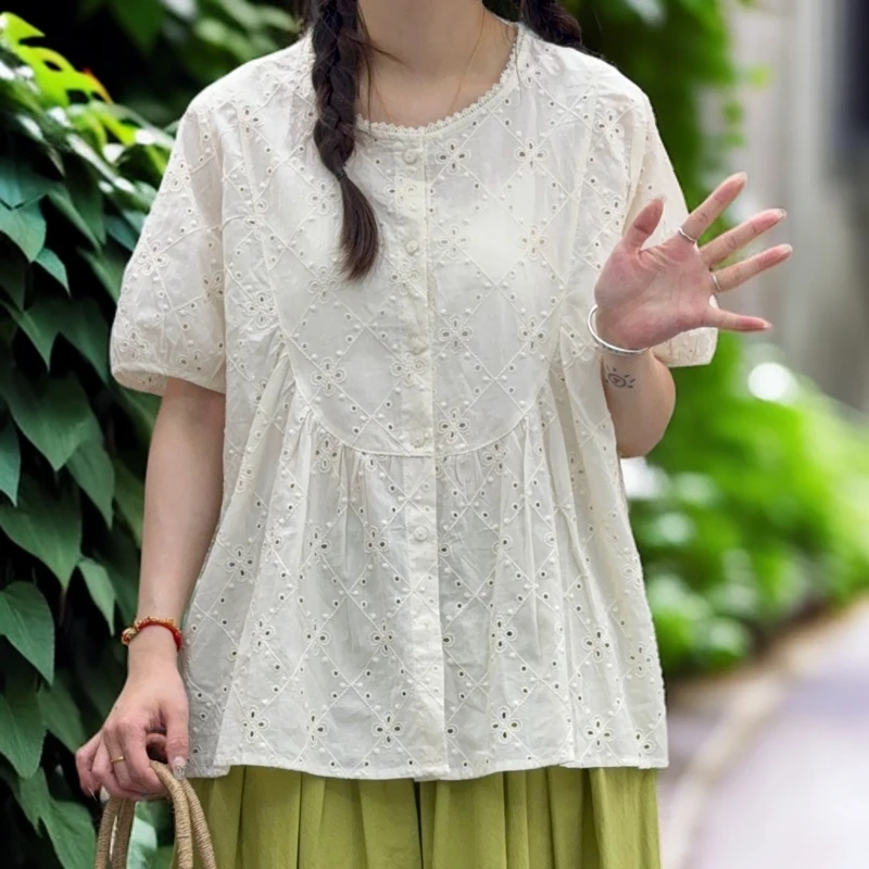 2025新款提花宽松衬衫女2565#