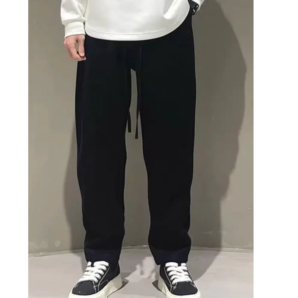 冬季新款加厚直筒休闲裤男士韩版潮流宽松加绒防风卫裤1006