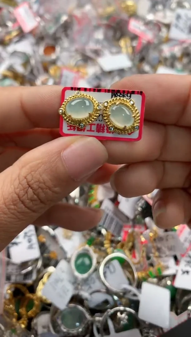 银S925镶嵌戒指翡翠777                 2