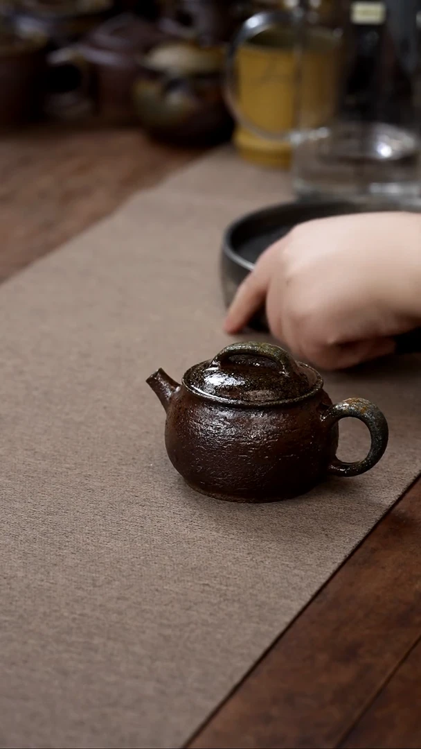 茶壶紫砂柴烧汉鼓