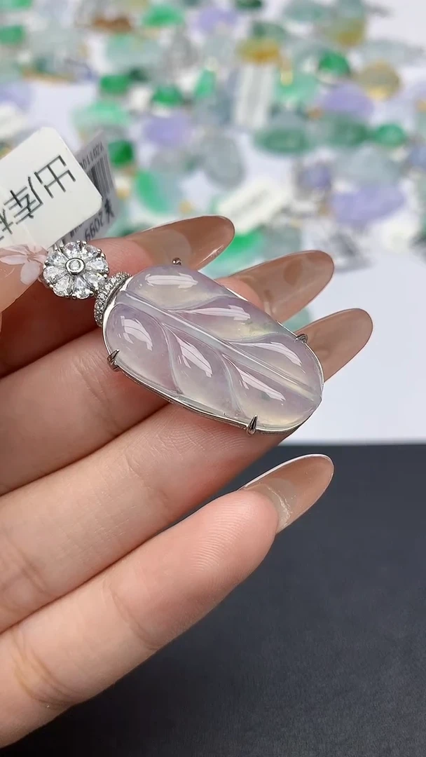 颈饰银S925镶嵌翡翠天然缅甸a货翡翠百元以上9元证书费自理