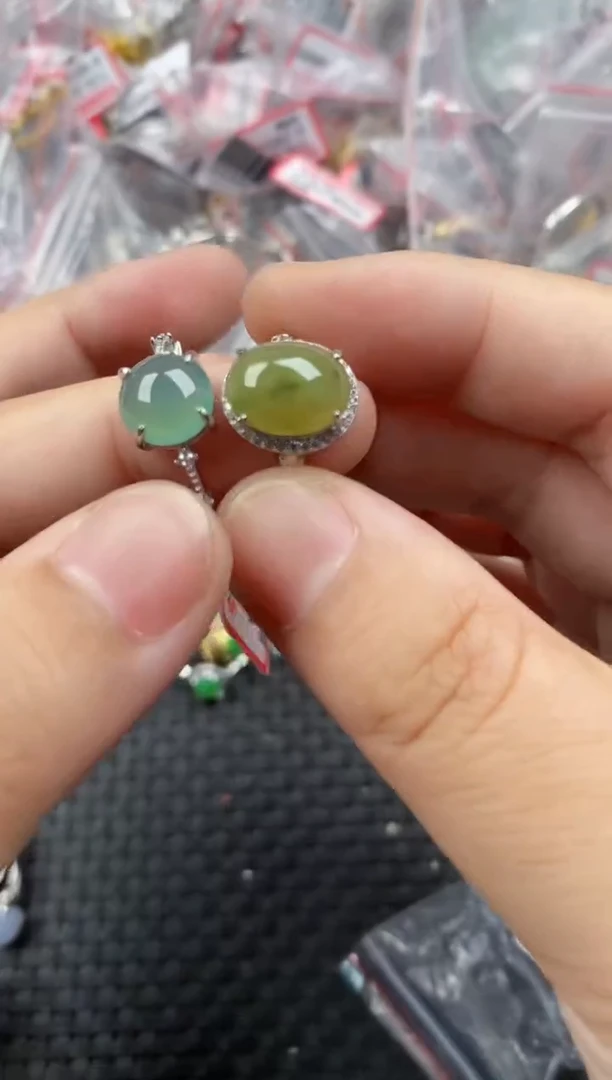 银S925镶嵌戒指翡翠444444   6