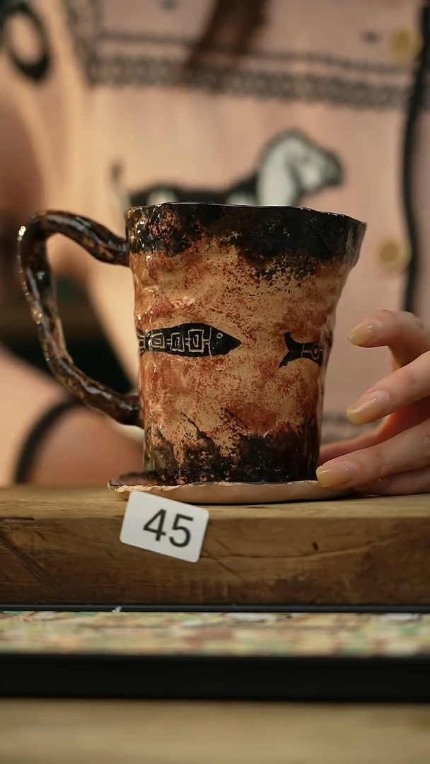 【闪购商品】瓷片新品设计师手作款 手绘咖啡杯