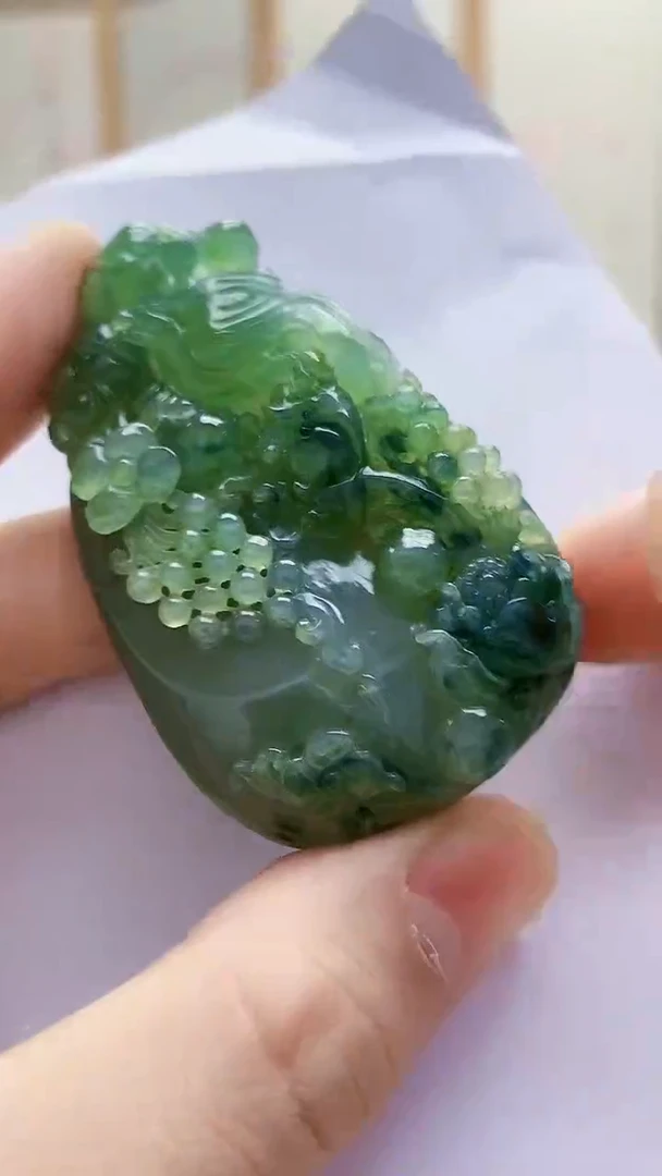 未镶嵌定制翡翠 5163bb-毛货挂件62