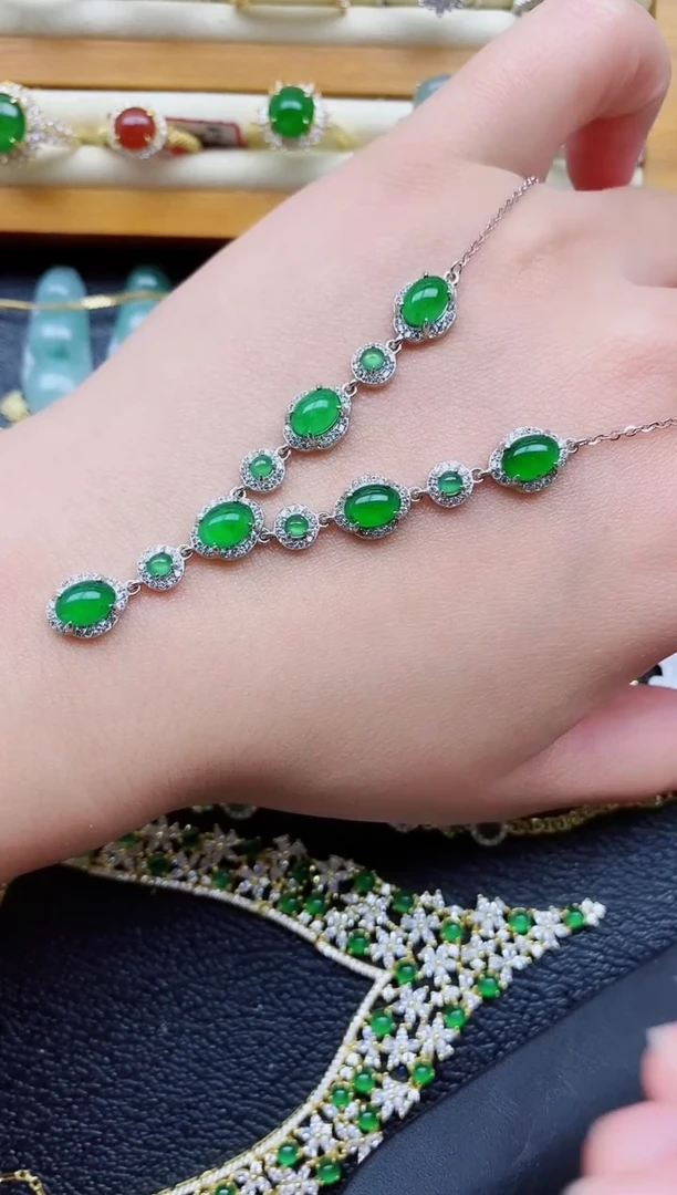 银S925镶嵌戒指翡翠1