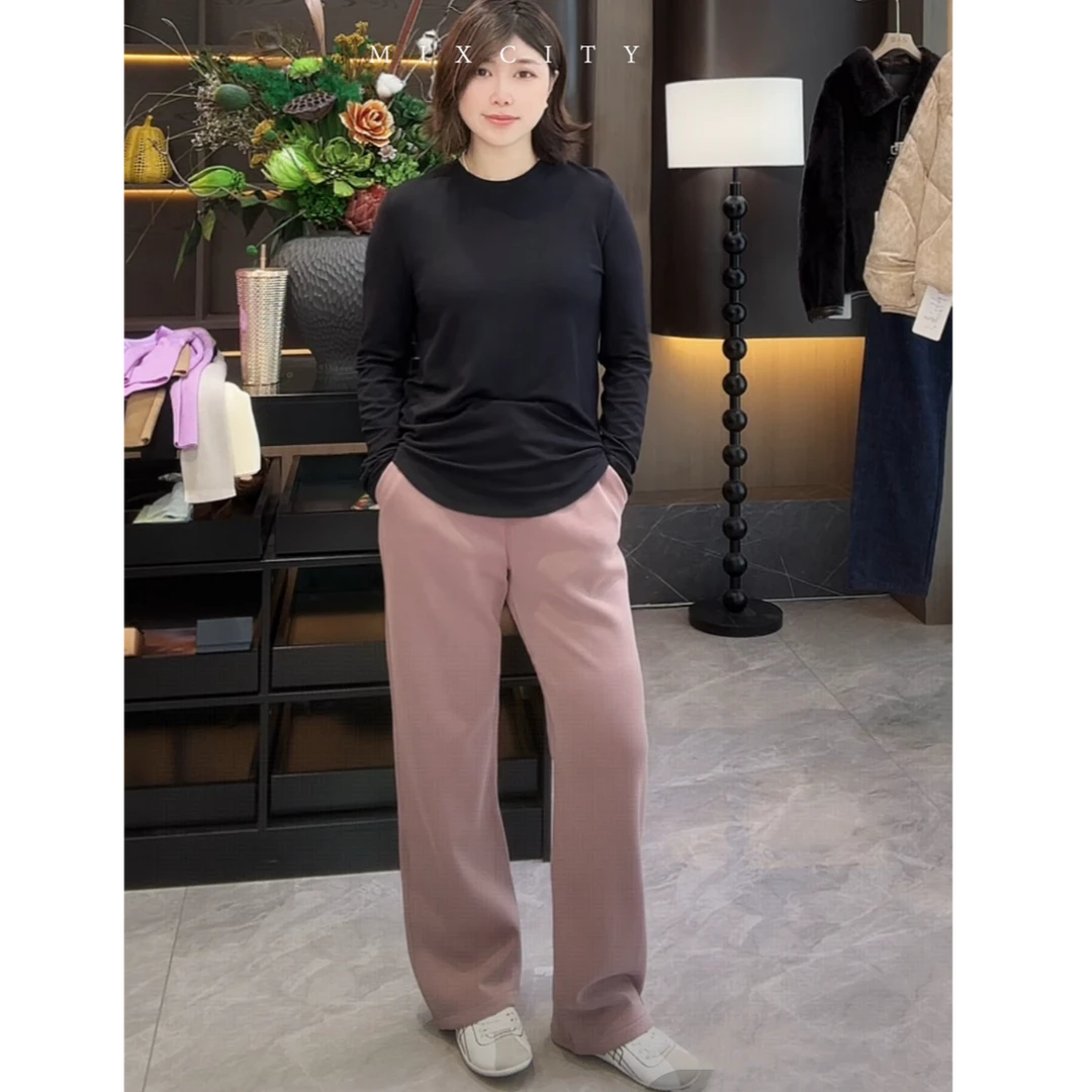 【MIXCITY亚楠家】加厚漫步◆露家原大王裤同版型加绒垂感休闲裤9252
