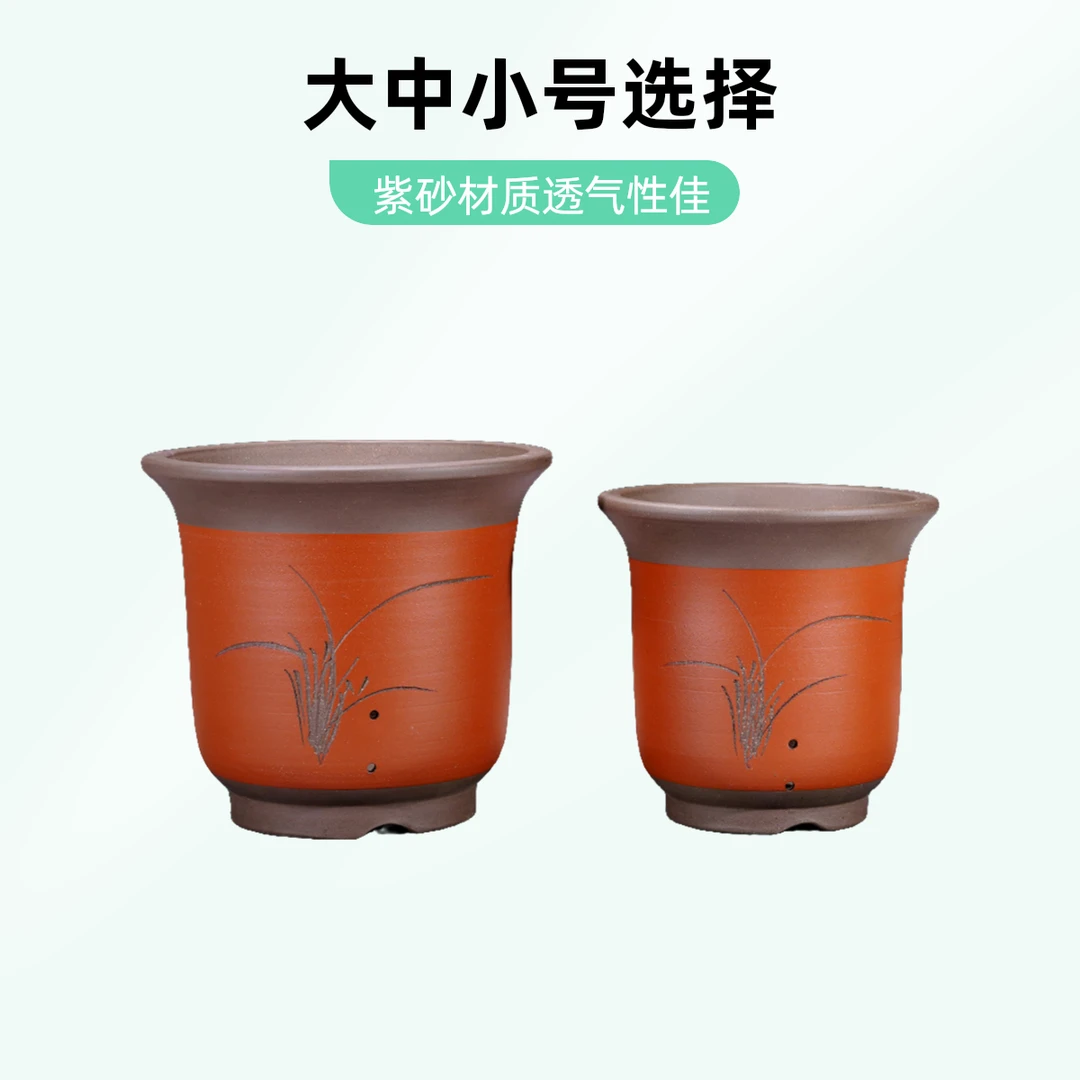 兰花盆兰花专用盆多肉花盆紫砂花盆绿萝花盆君子兰盆室内养花特价