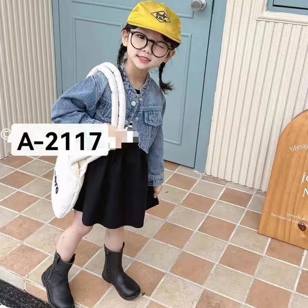 精品棉喜洛熊A-2117牛仔裙两件套小童儿童时尚春秋