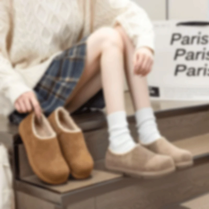 小土豆2025女鞋勃肯休闲百搭复古厚底加绒日系韩版短筒真皮英伦风