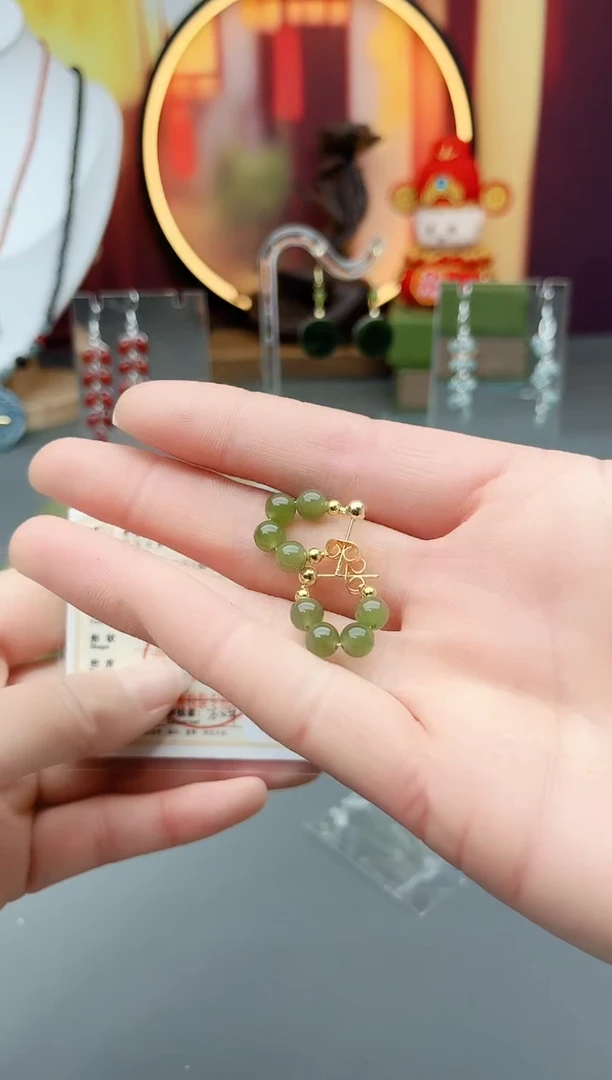 未镶嵌和田玉（碧玉）耳饰耳包