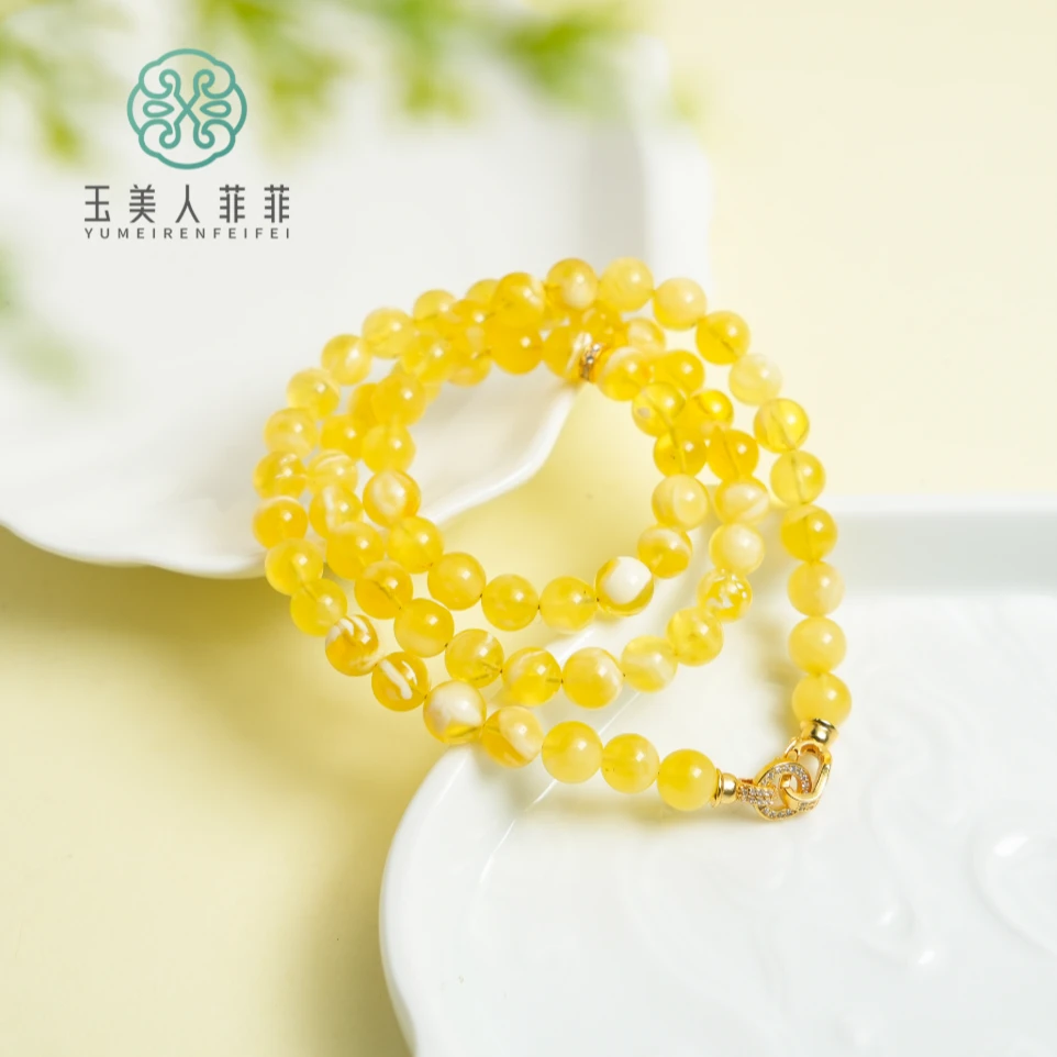 石惑珠宝+蜜蜡项链约7mm