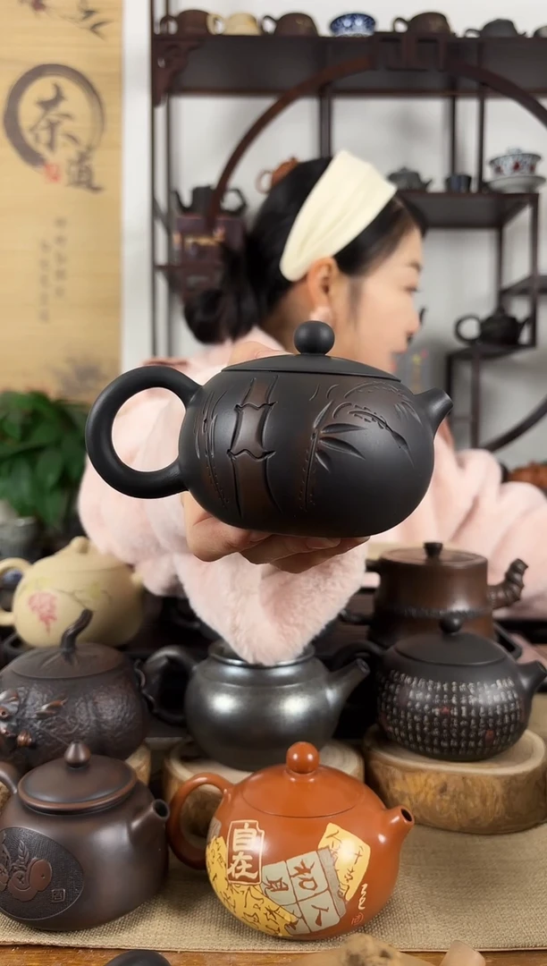 云南建水紫陶茶壶230CC左右球孔