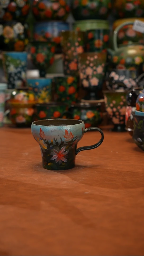 紫砂油画手绘釉下彩