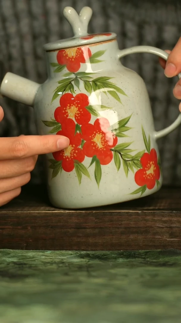 陶瓷青诗集手工手绘瓷器