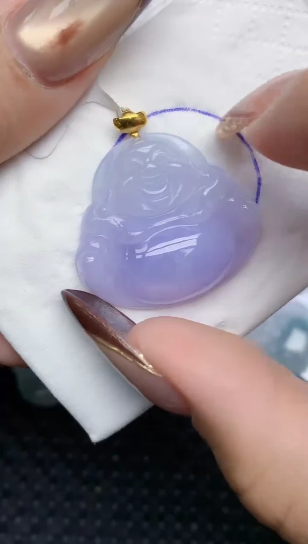 颈饰18K金镶嵌翡翠119   天然翡翠A货  百元以上9米证书费自理