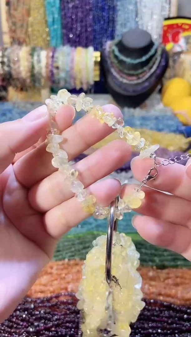 未镶嵌珠宝半成品水晶bbb黄水晶手链