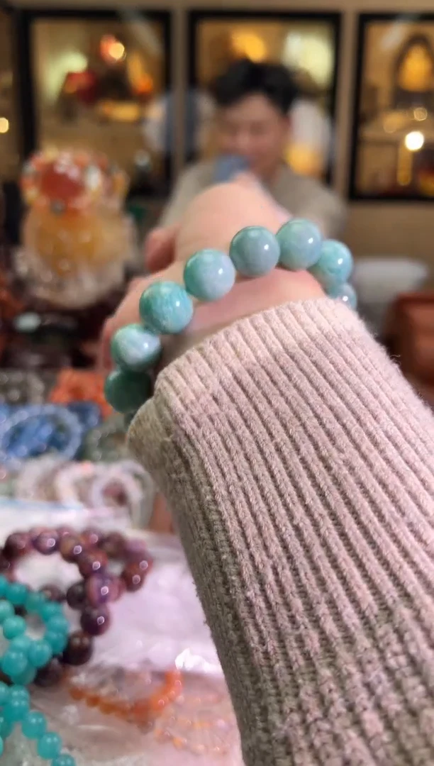 0月光石/天河石/长石（处理）澳*汁15.5mm+天河石（多样性发一）