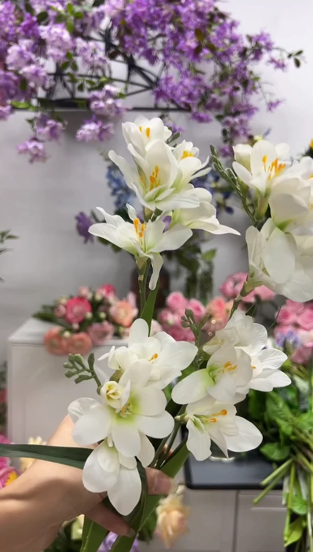 3枝白色手感保湿小苍兰
