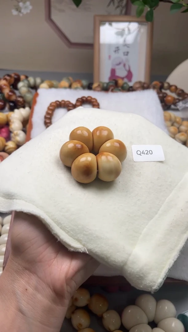 手串菩提根/象牙果糖**ᵘQ420牙果蒜瓣手捻27mm一串通货