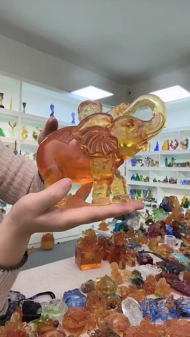 手工艺品琉璃大象