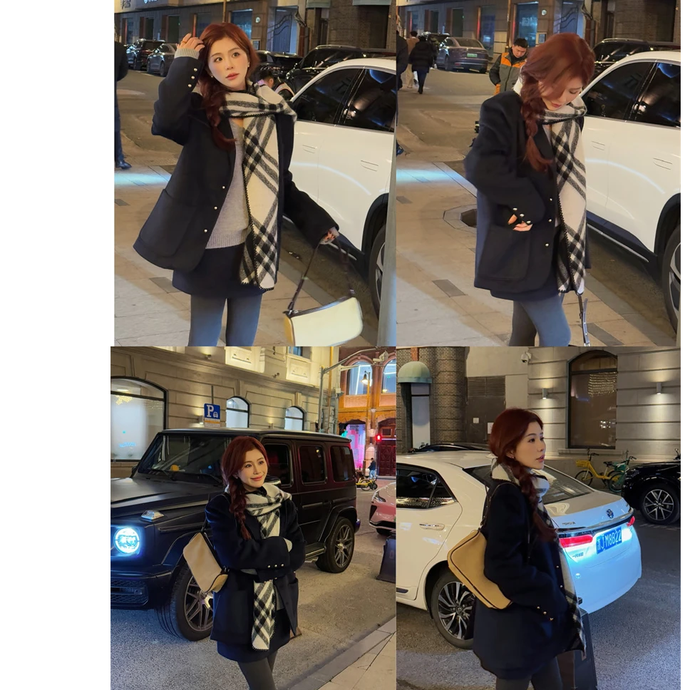 YPP！【首尔日记】高品宽松口袋廓形西装显瘦中高腰半身裙套装