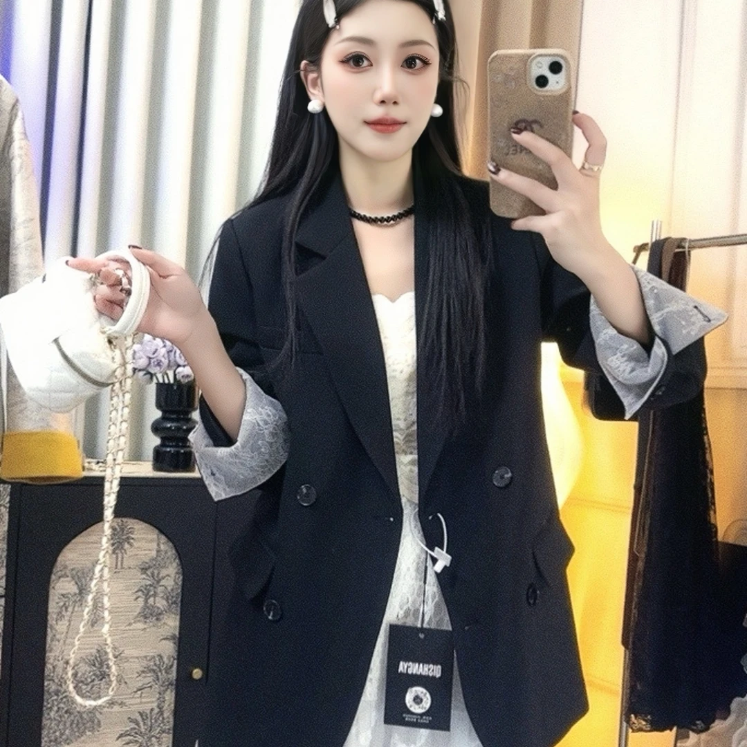 【冰冰】高级感西装外套女小个子2025春季新款韩版宽松休闲西服