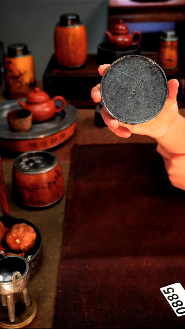 0885纯锡正反两面用杯垫壶盖置承直径8.3