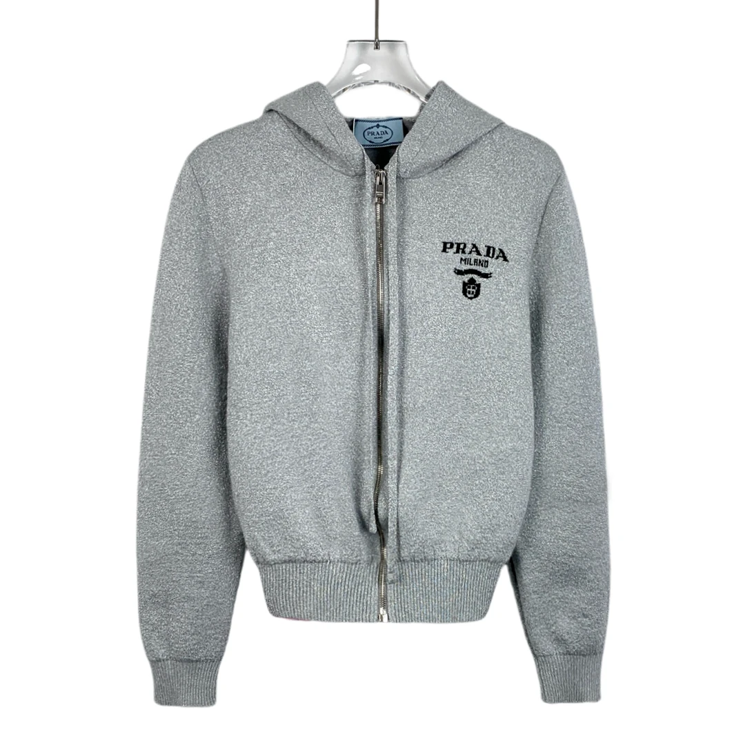 99新 Prada/普拉达 CW0059 logo字母嵌花夹克外套 42码