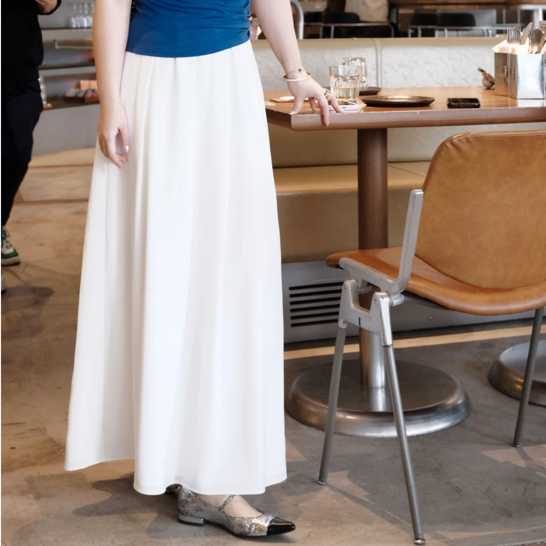 裂渡杨杨【毕业季】微胖大码女装夏季显瘦垂坠A字长半裙ZY306L05