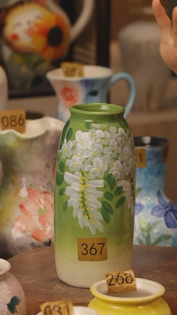 陶瓷367景德镇设计师手作花器摆件侘寂风