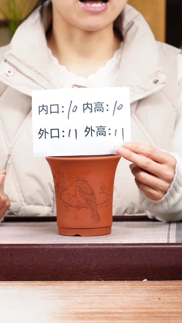 紫砂花盆新款清水泥玉兰小鸟迷你圆盆一只无托