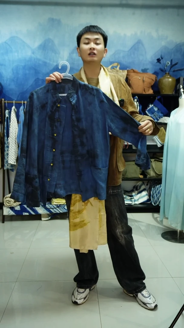 手工植物染亚麻国风上衣福利