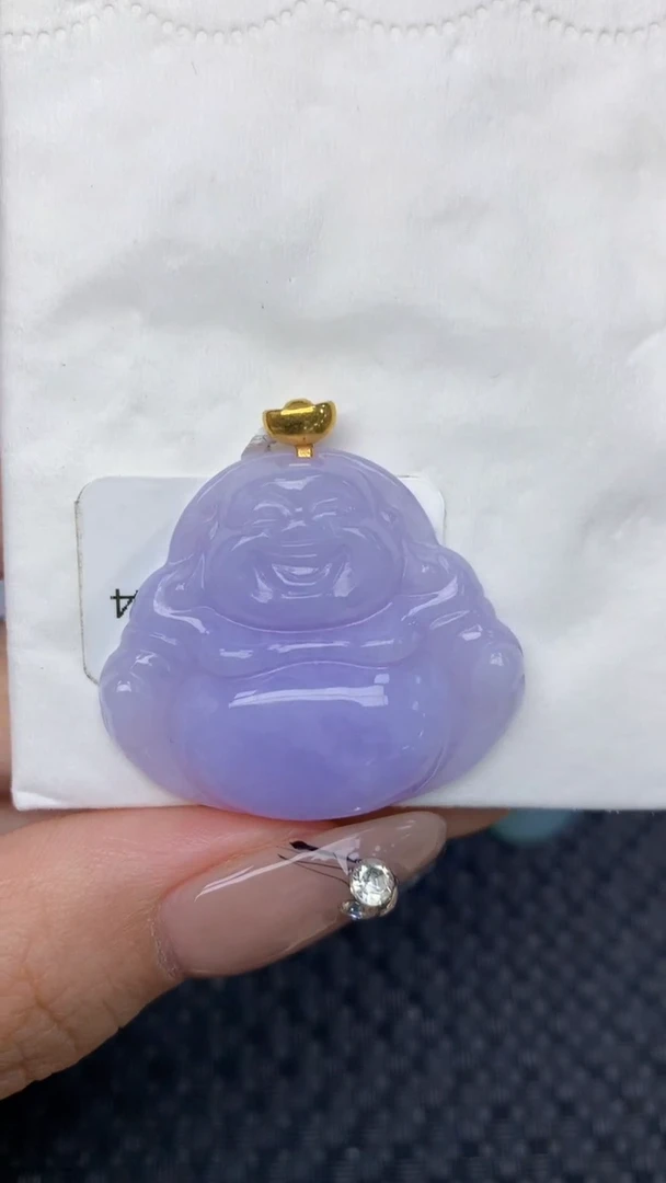 颈饰18K金镶嵌翡翠A货假一赔三支持复检百元以上九元证书费自理