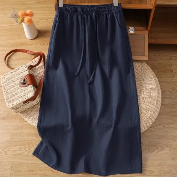 高垂感半身裙女夏薄款新款a字中长裙子显瘦气质直筒裙