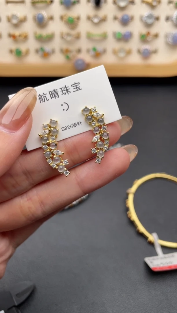 翡翠戒指银S925镶嵌一物一证一礼盒