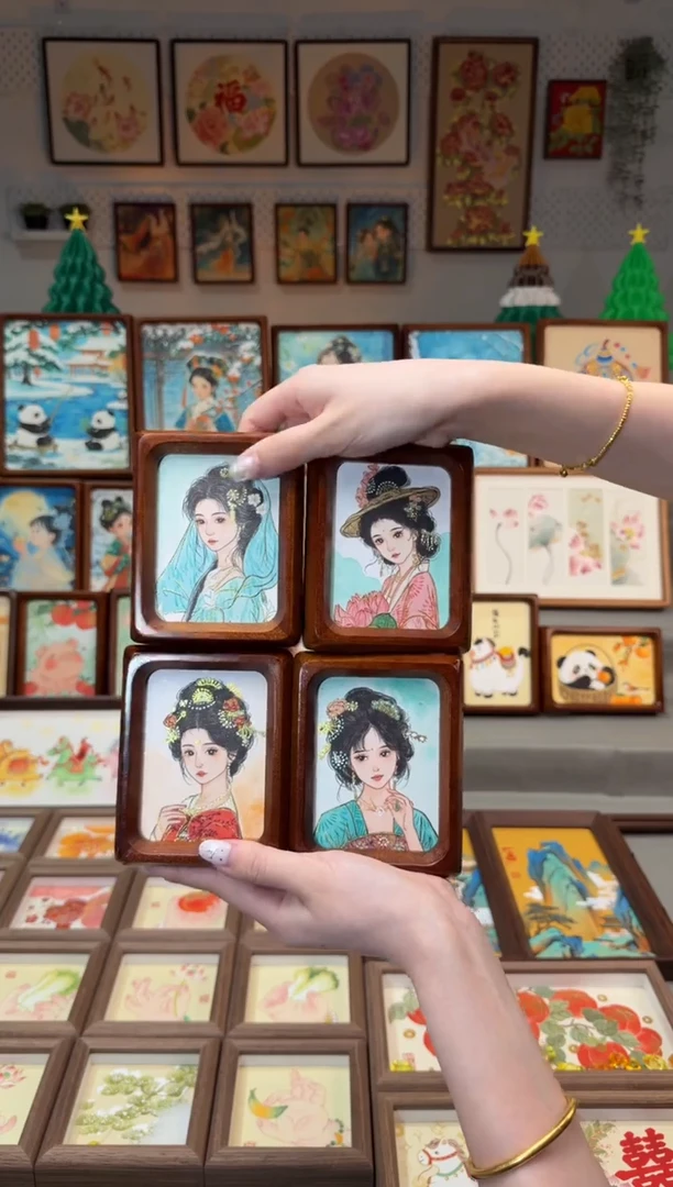 国画四大美女 手绘国画