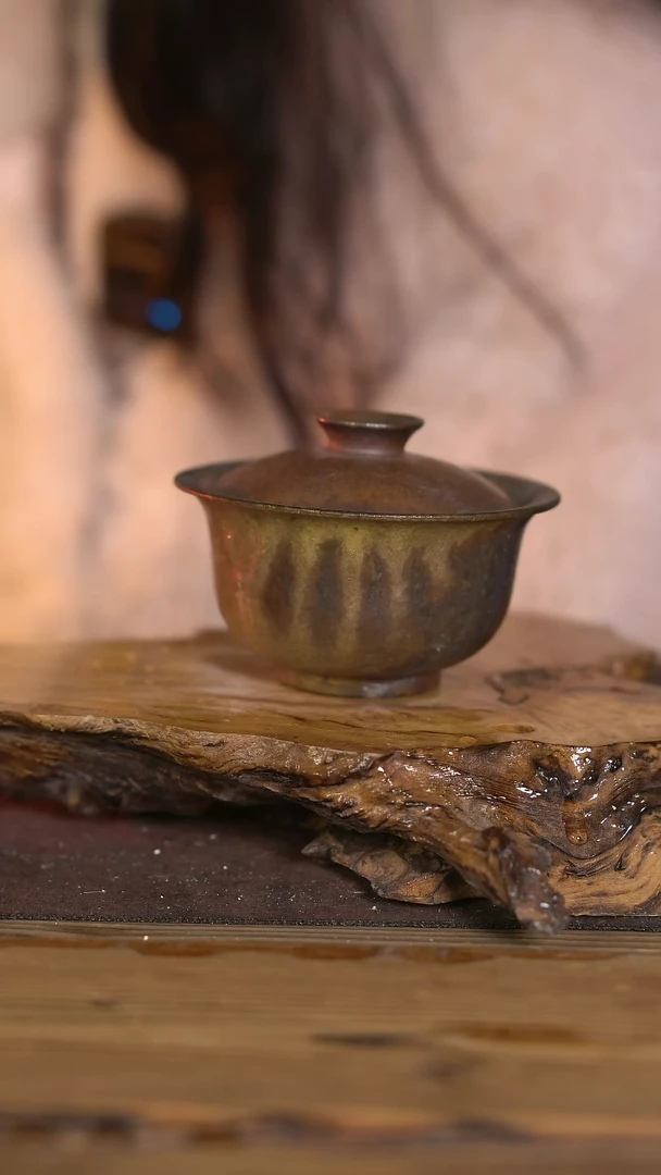 景德镇纯柴烧 盖碗 96