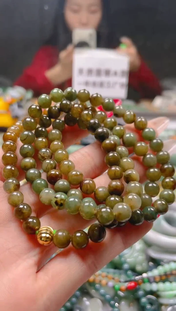 【闪购商品】翡翠颈饰未镶嵌6MM/K/翡翠A货一图一物