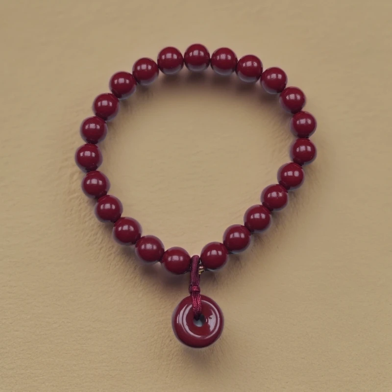 含辰砂工艺品朱砂平安扣时尚百搭转运