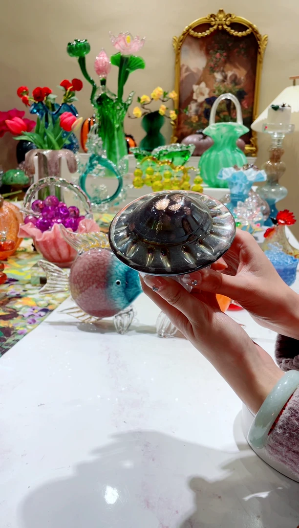 【闪购商品】琉璃手工艺品棕色蘑菇   微瑕