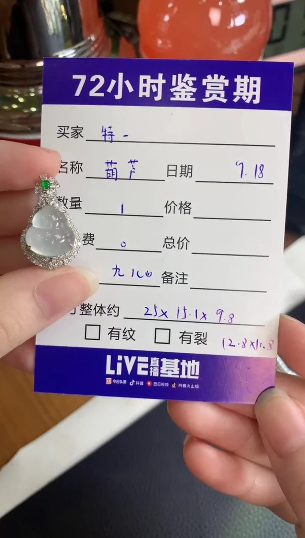 颈饰18K金镶嵌翡翠特*安葫芦