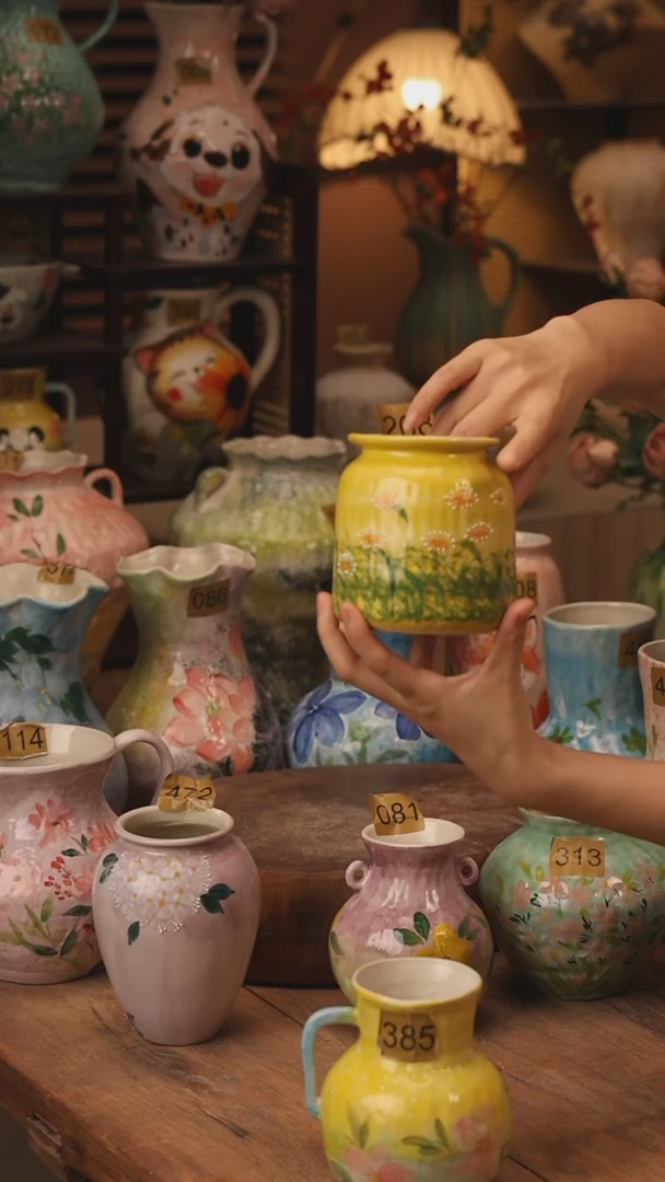 陶瓷景德镇设计师手作花器摆件侘寂风268