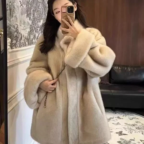 欧貂绒毛毛外套网红女款