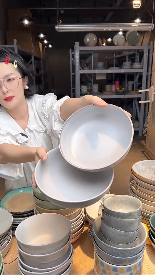 瓷154外贸尾货高温釉下彩陶瓷餐具默认微瑕